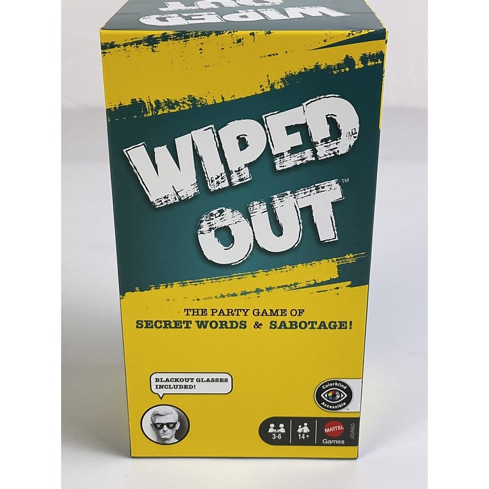 Wiped Out The Party Game of Secret Words and Sabotage Mattel 14 Plus Game Night